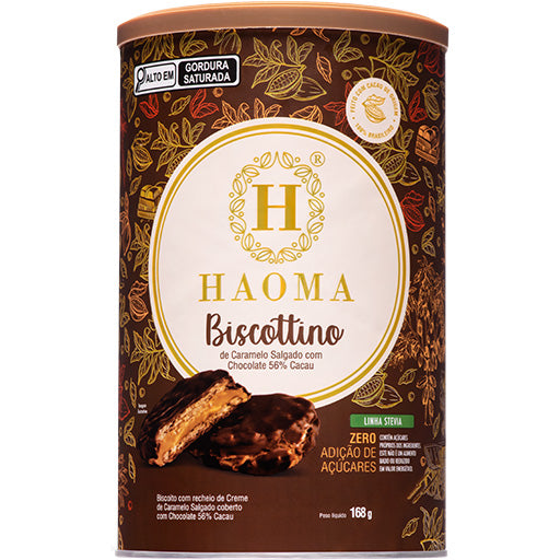 Biscottino Caramelo Salgado com Chocolate 56% | Linha Stevia