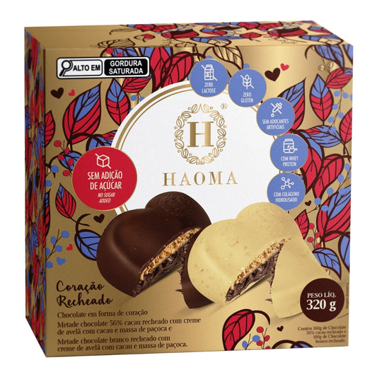 Coração de Chocolate Recheado com Avelã e Paçoca