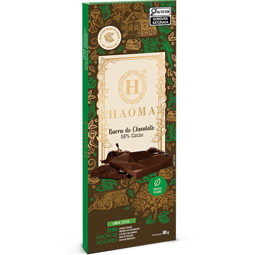 Barra de Chocolate 56% Cacau 80g | Linha Stevia