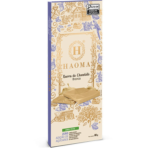 Barra de Chocolate Branco 80g | Linha Stevia