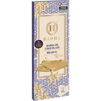 Barra Chocolate Branco Sem Açúcar 80g 