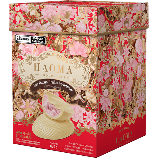 Ovo de Chocolate Branco com Recheio de Nuage de Frutas Vermelhas 400g