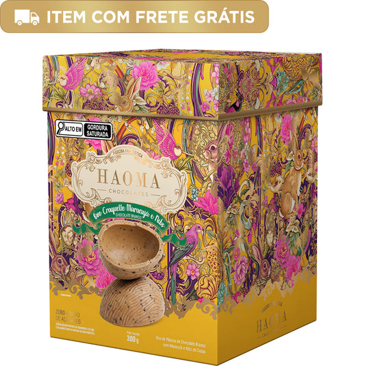 Ovo Craquelle de Maracujá e Nibs de Cacau 300g