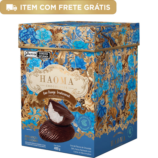 Ovo de Chocolate 56% com Recheio de Nuage Baunilha 400g