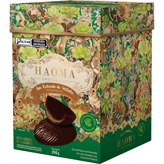 Ovo Recheado de Chocolate ao Leite com Pistache 260g