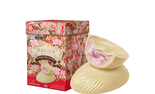 Ovo de Chocolate Branco com Recheio de Nuage de Frutas Vermelhas 400g